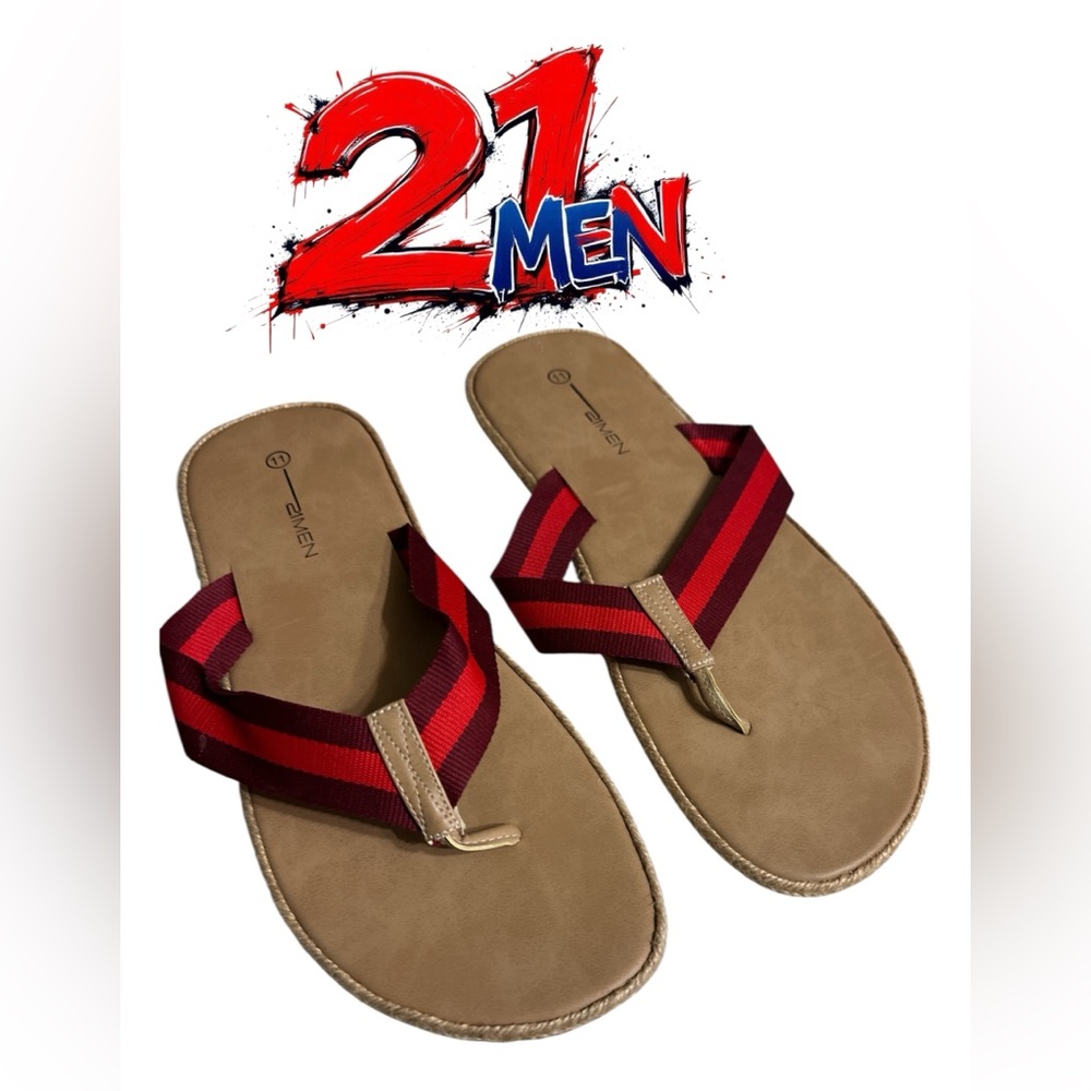 21men Red and Tan Flip-Flops